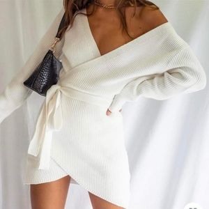 PRINCESS POLLY Knit wrap dress